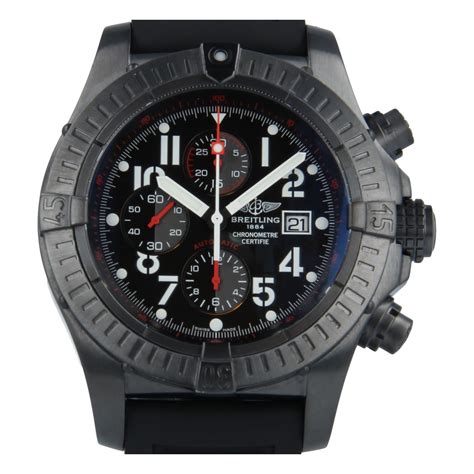 breitling super avenger ii black steel|pre owned Breitling super avenger.